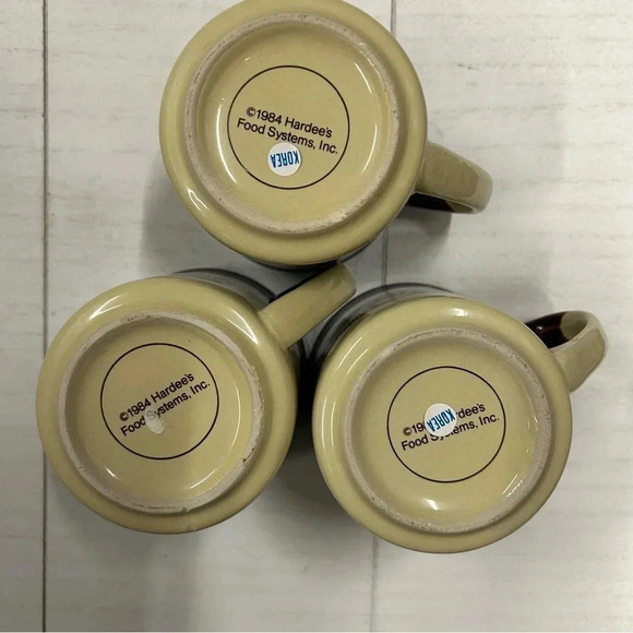 3 Vintage mmHardees Rise and Shine Coffee Mugs 1984‎ EUC - Picture 6 of 8